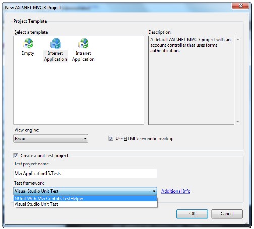 Our new test template is now available in the test framework dialog box